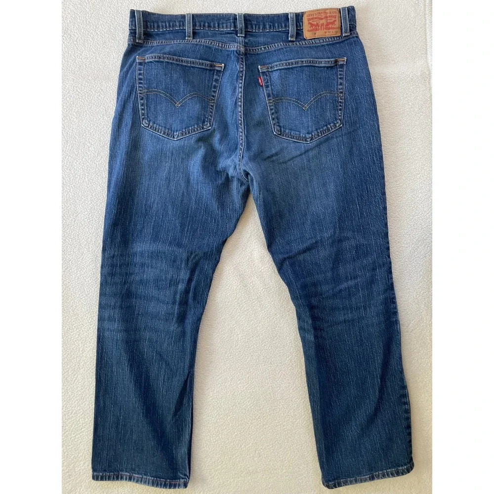 Hemmed Levi's Mens 40 x 27 559 Relaxed Straight Jeans Blue Medium Wash Denim